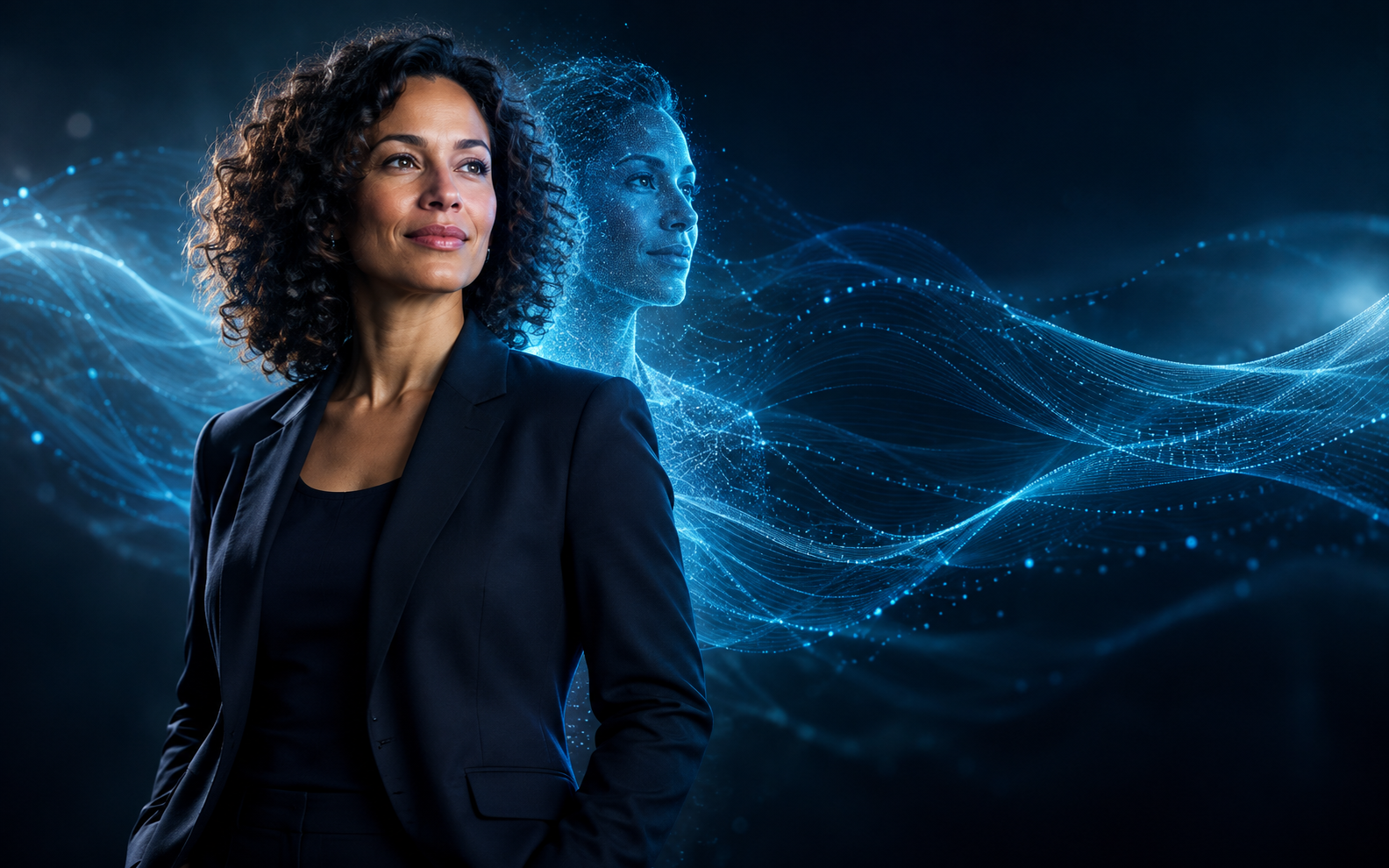 An expert and their luminous digital extension